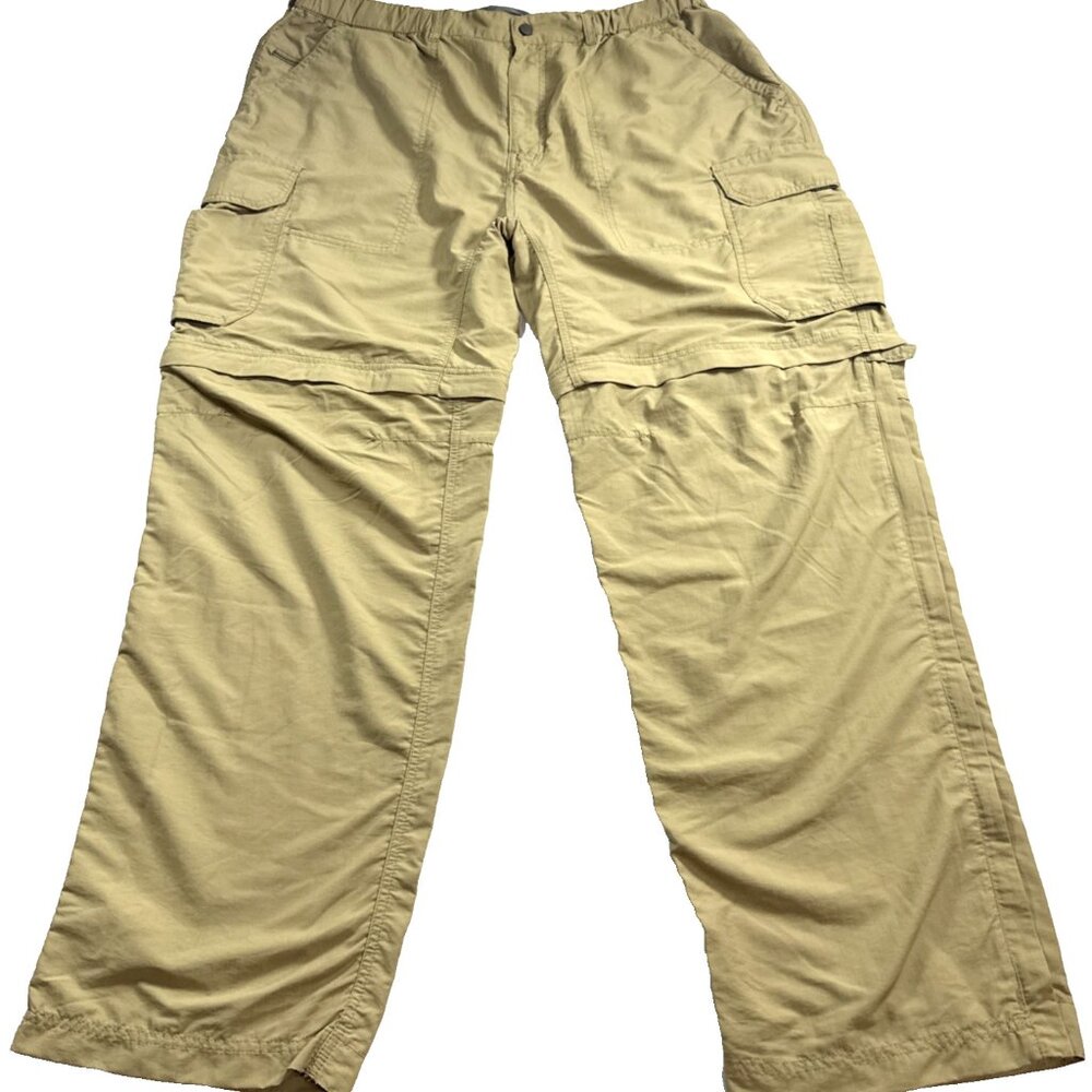REI Convertible Pants Mens XL Tan Cargo UPF 50+ Outdoor Camping Hiking 32L VTG